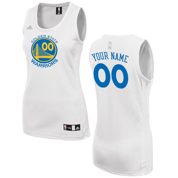 Women Golden State Warriors Adidas White Custom Fashion NBA Jersey